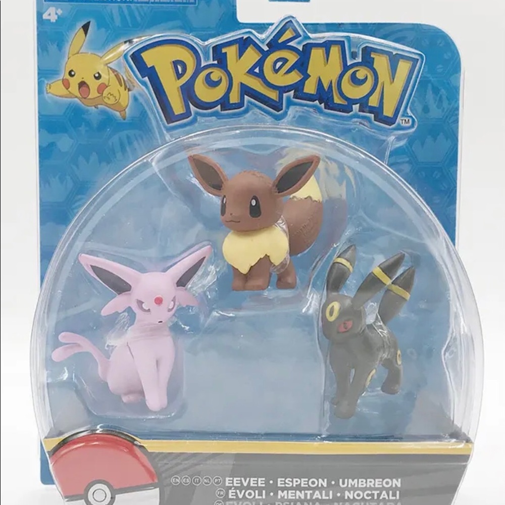 TOMY Pokemon Eevee Espeon Umbreon Figures Set Of 3PCS Toy Collectible NEW
